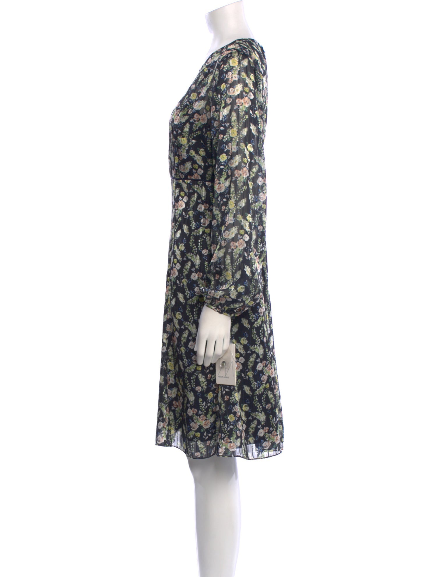 Mikael Aghal Floral Print Knee-Length Dress w/ Tags