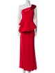Mikael Aghal One-Shoulder Long Dress