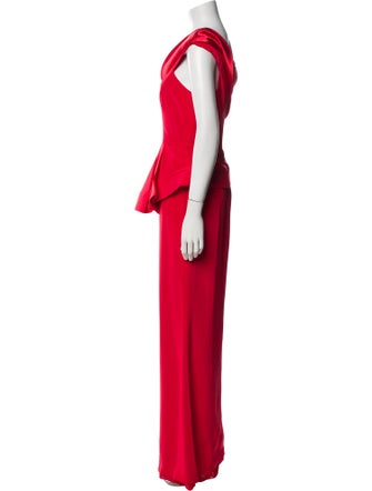 Mikael Aghal One-Shoulder Long Dress