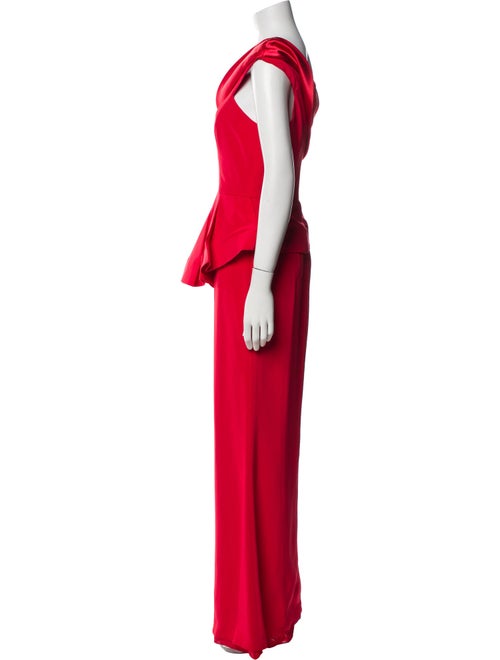 Mikael Aghal One-Shoulder Long Dress