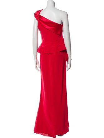 Mikael Aghal One-Shoulder Long Dress