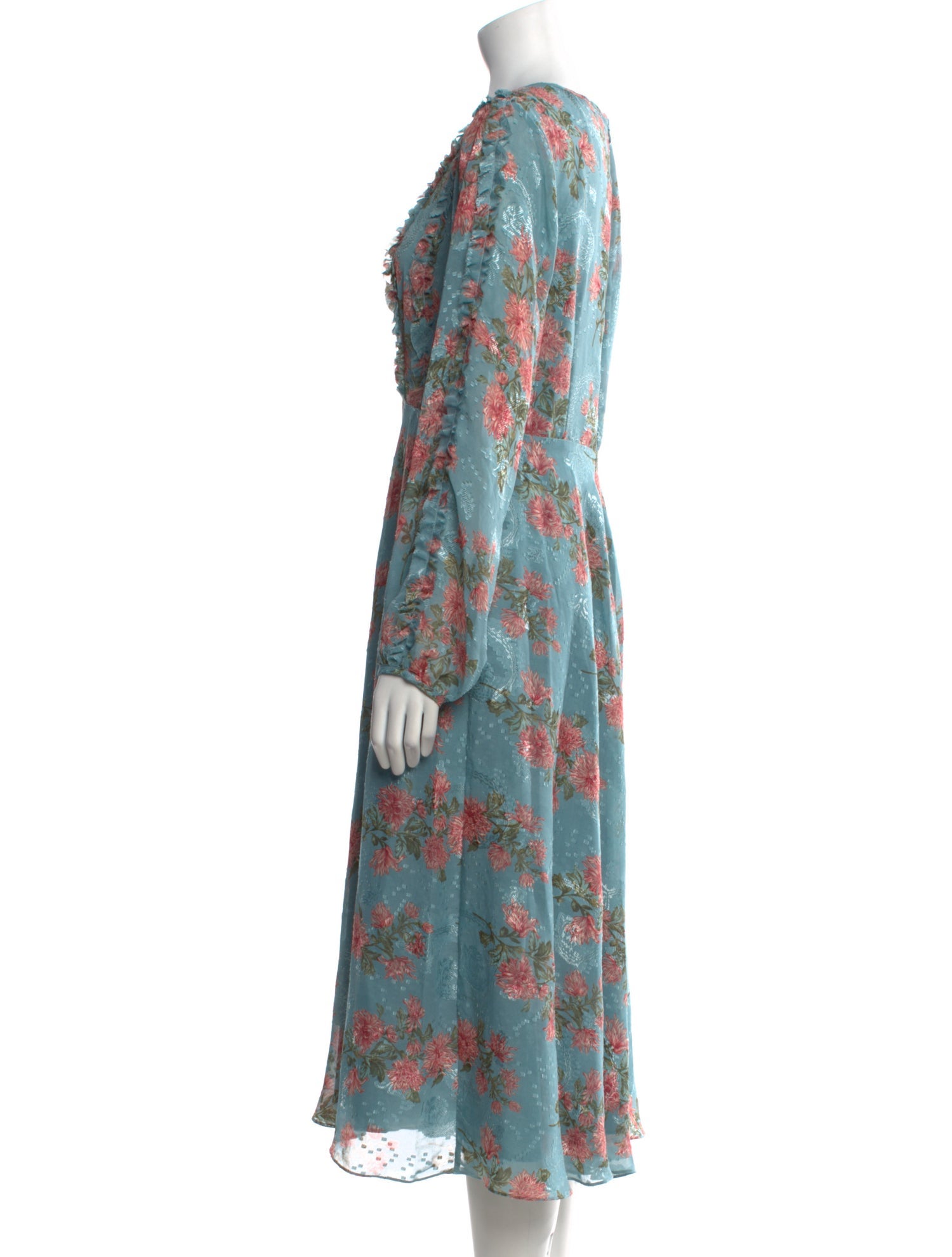Mikael Aghal Floral Print Midi Length Dress