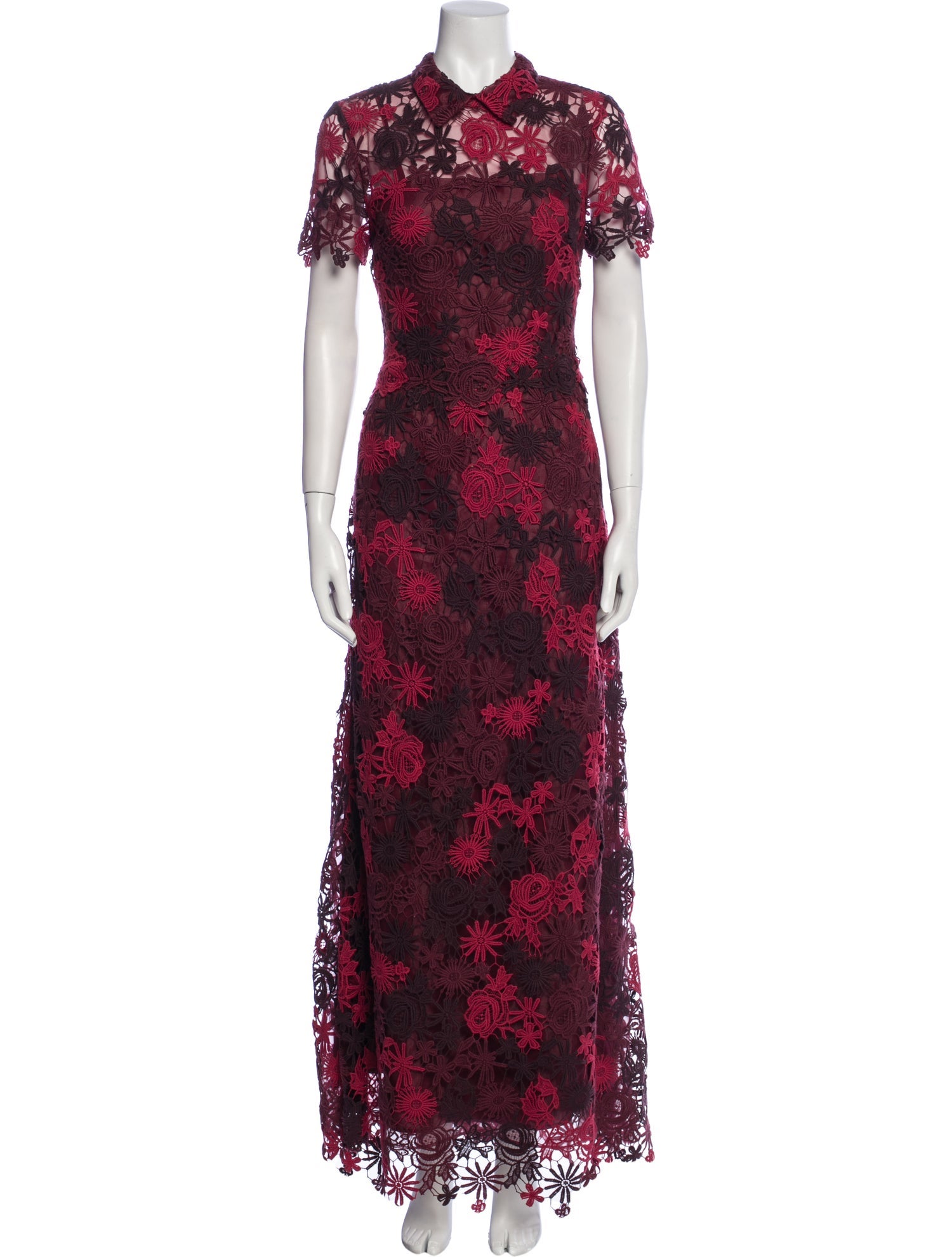 Mikael Aghal Lace Pattern Long Dress
