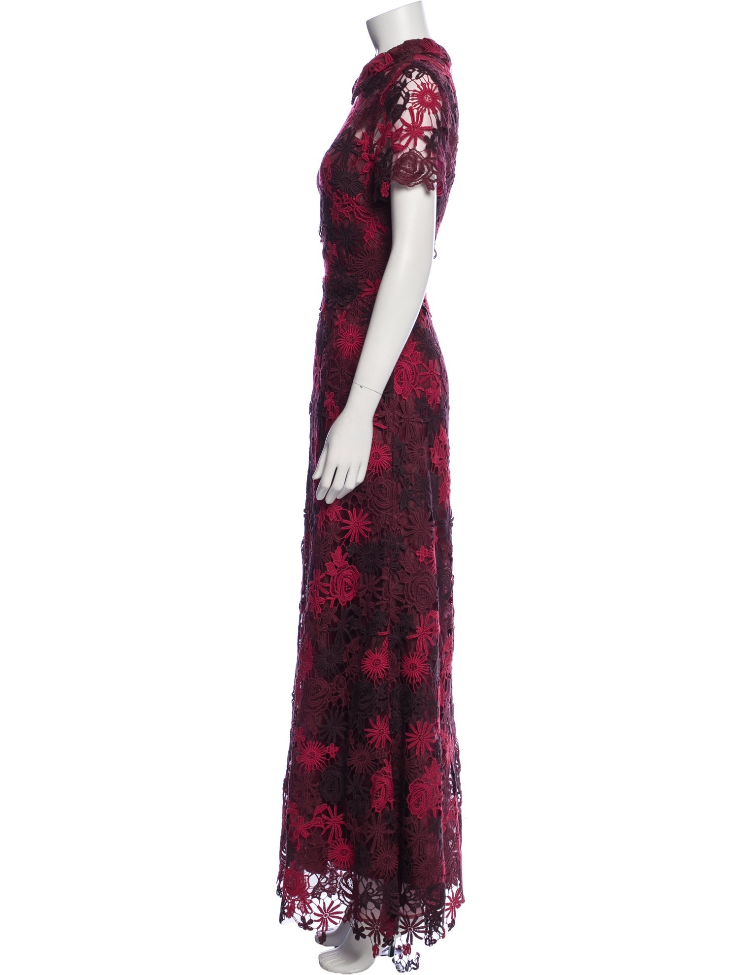 Mikael Aghal Lace Pattern Long Dress