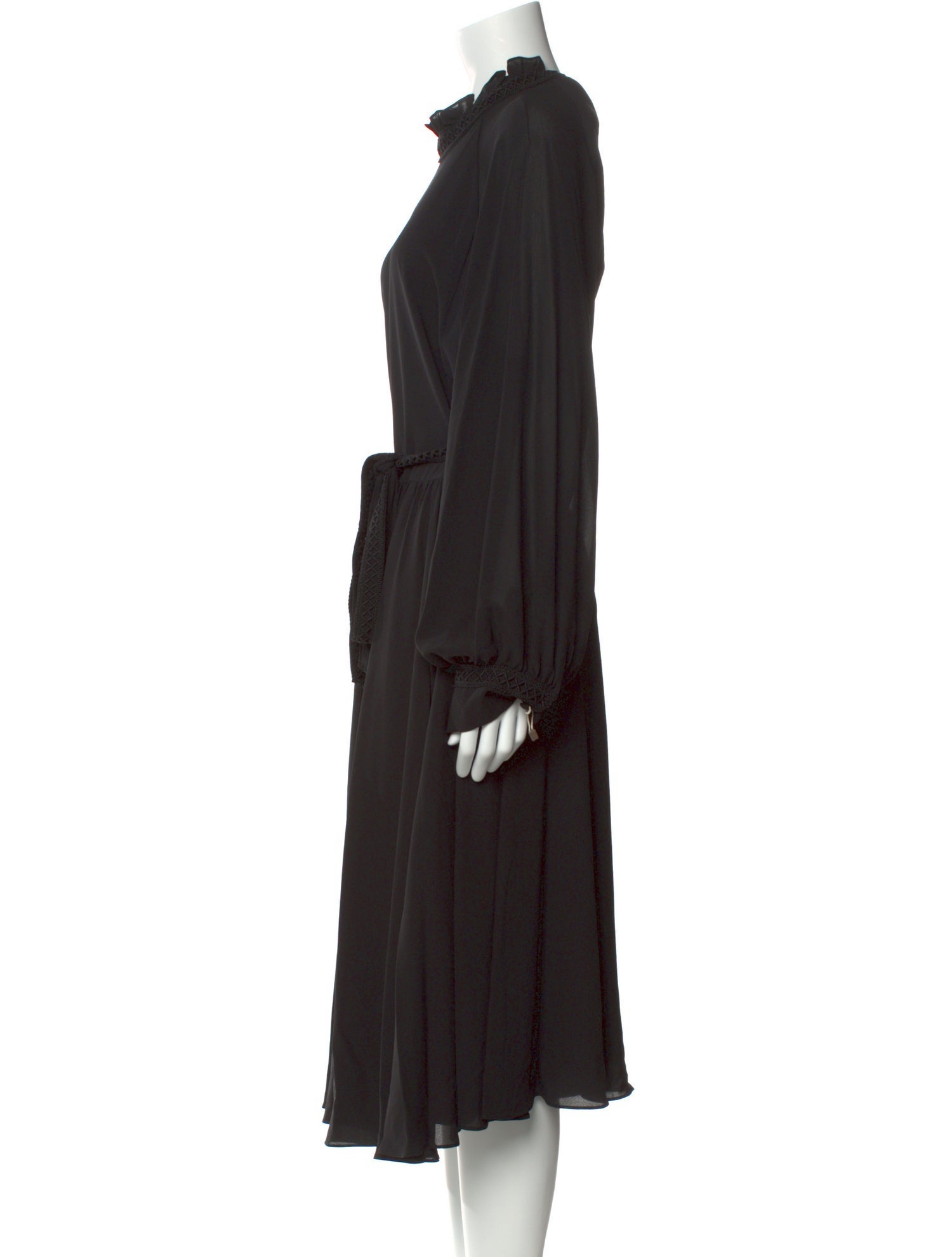 Mikael Aghal Mock Neck Midi Length Dress