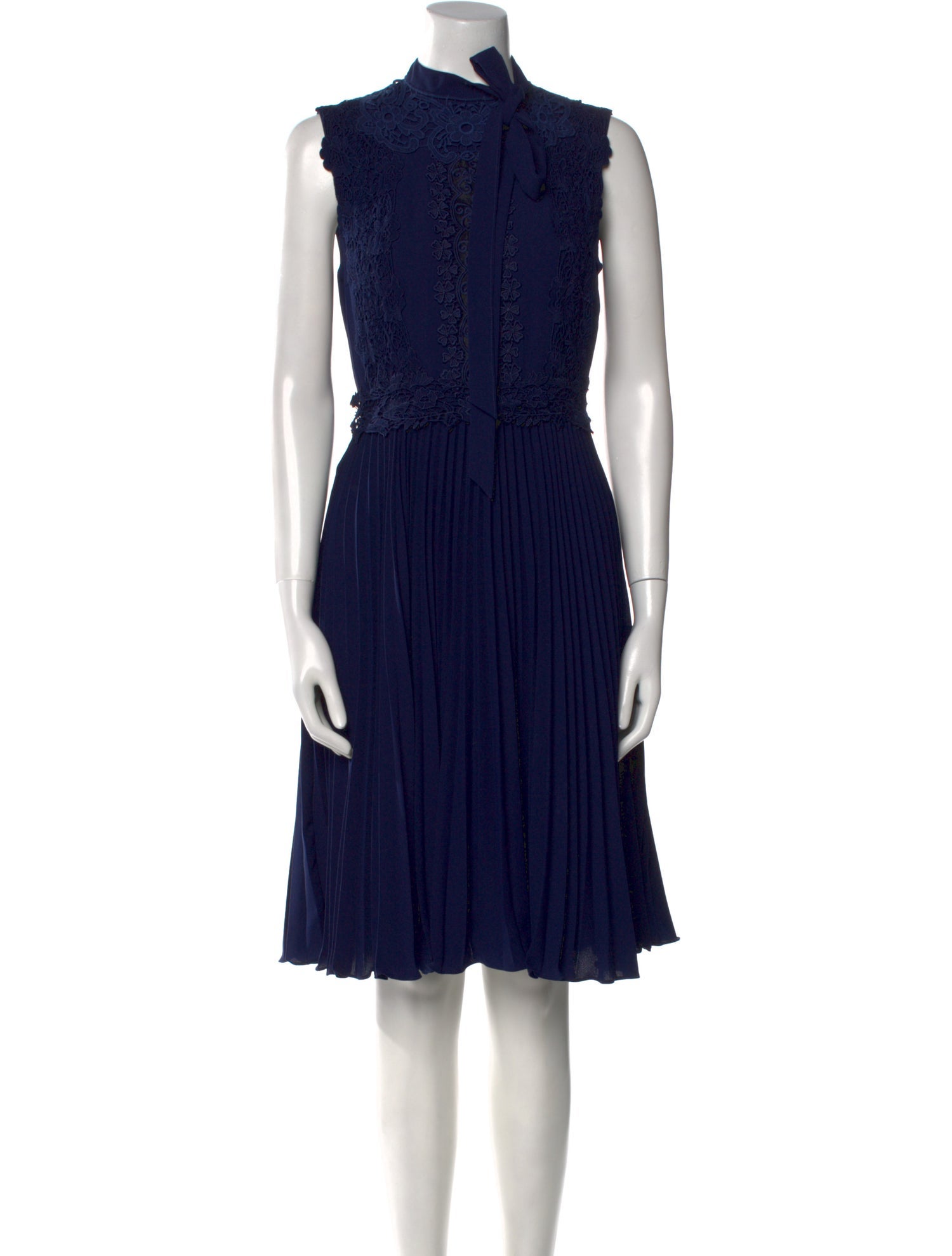 Mikael Aghal Mock Neck Knee-Length Dress