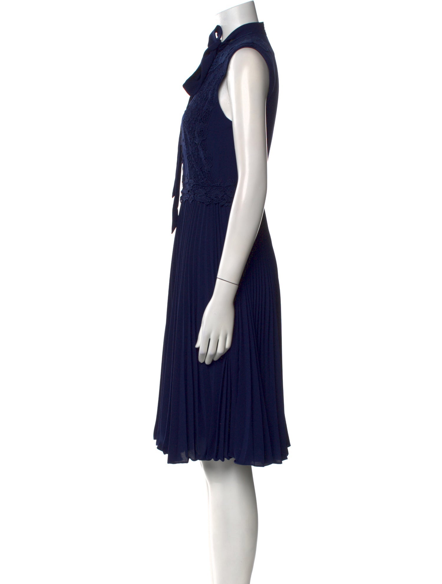 Mikael Aghal Mock Neck Knee-Length Dress