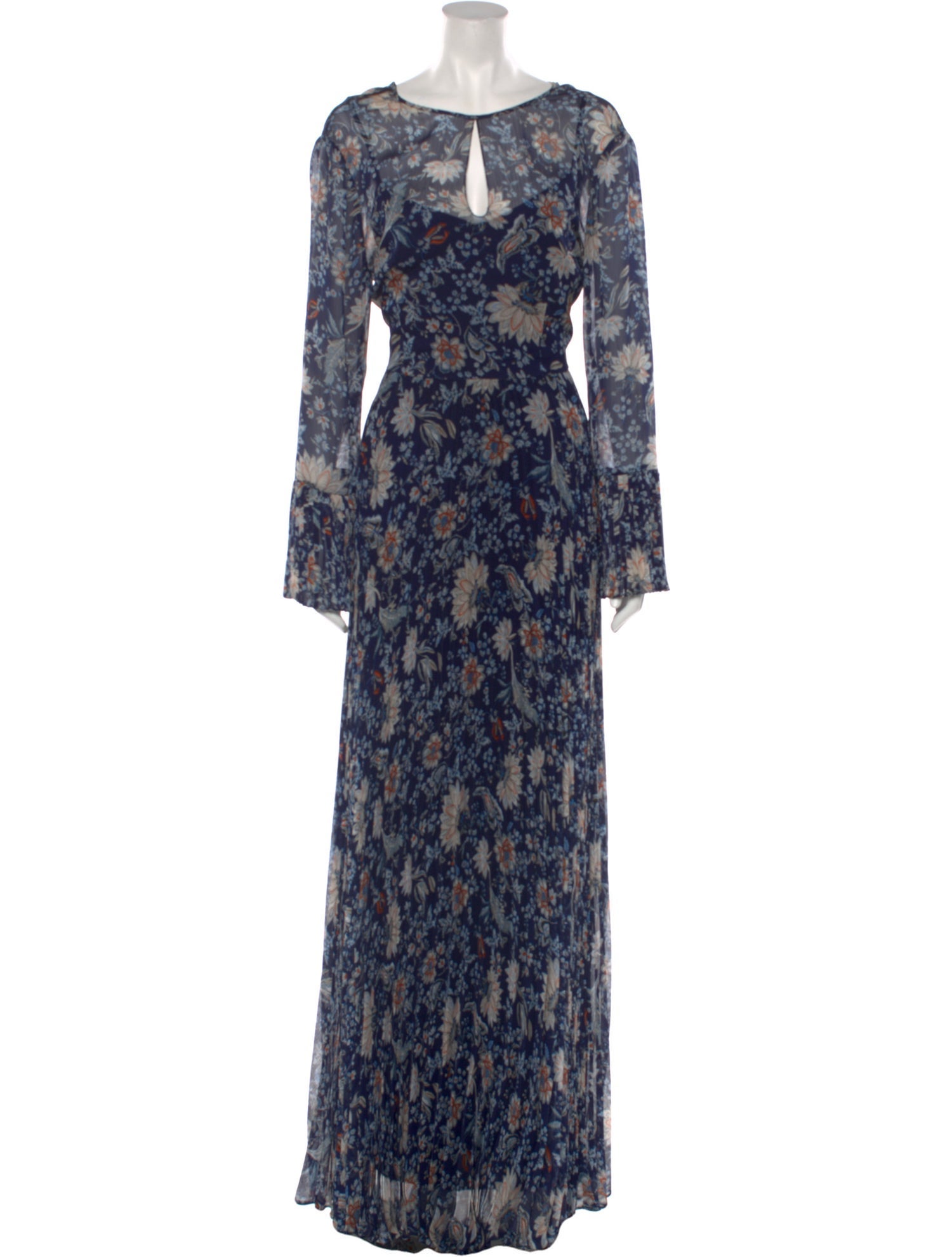 Mikael Aghal Floral Print Long Dress