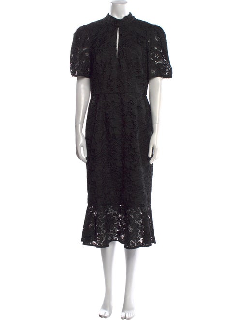 Mikael Aghal Lace Pattern Midi Length Dress