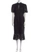 Mikael Aghal Lace Pattern Midi Length Dress