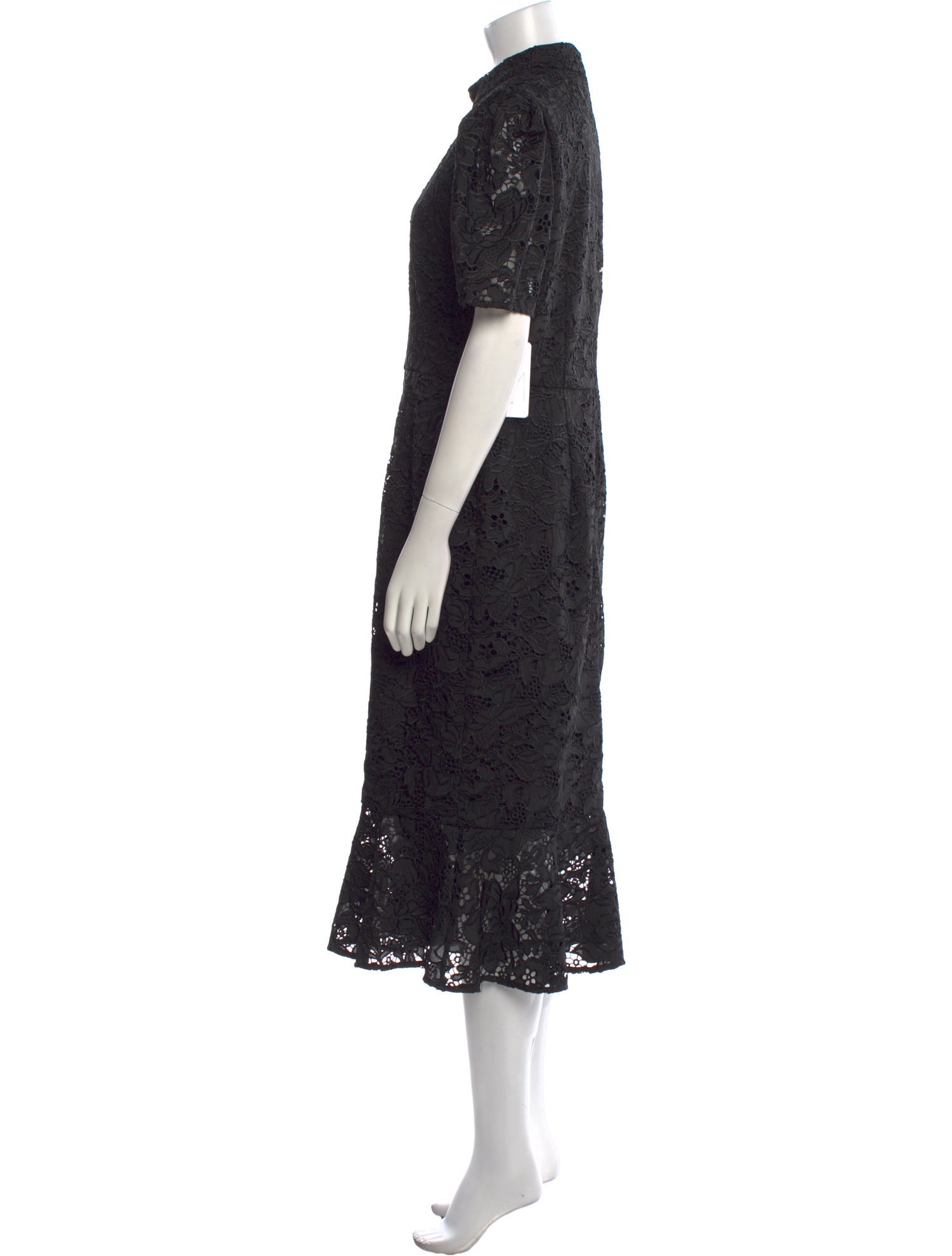 Mikael Aghal Lace Pattern Midi Length Dress
