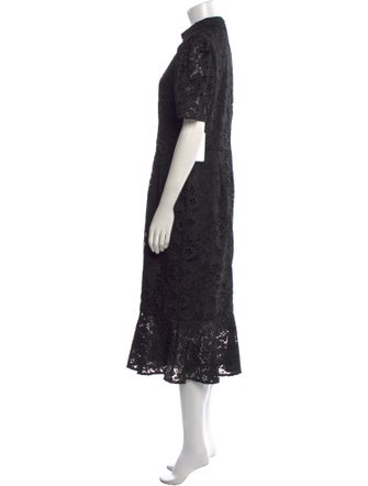Mikael Aghal Lace Pattern Midi Length Dress