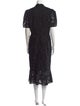 Mikael Aghal Lace Pattern Midi Length Dress