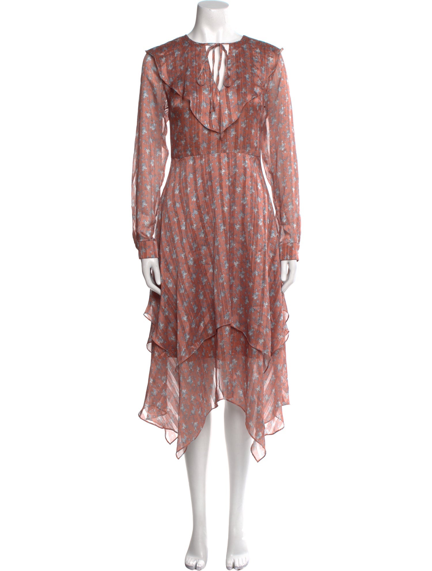 Mikael Aghal Floral Print Long Dress