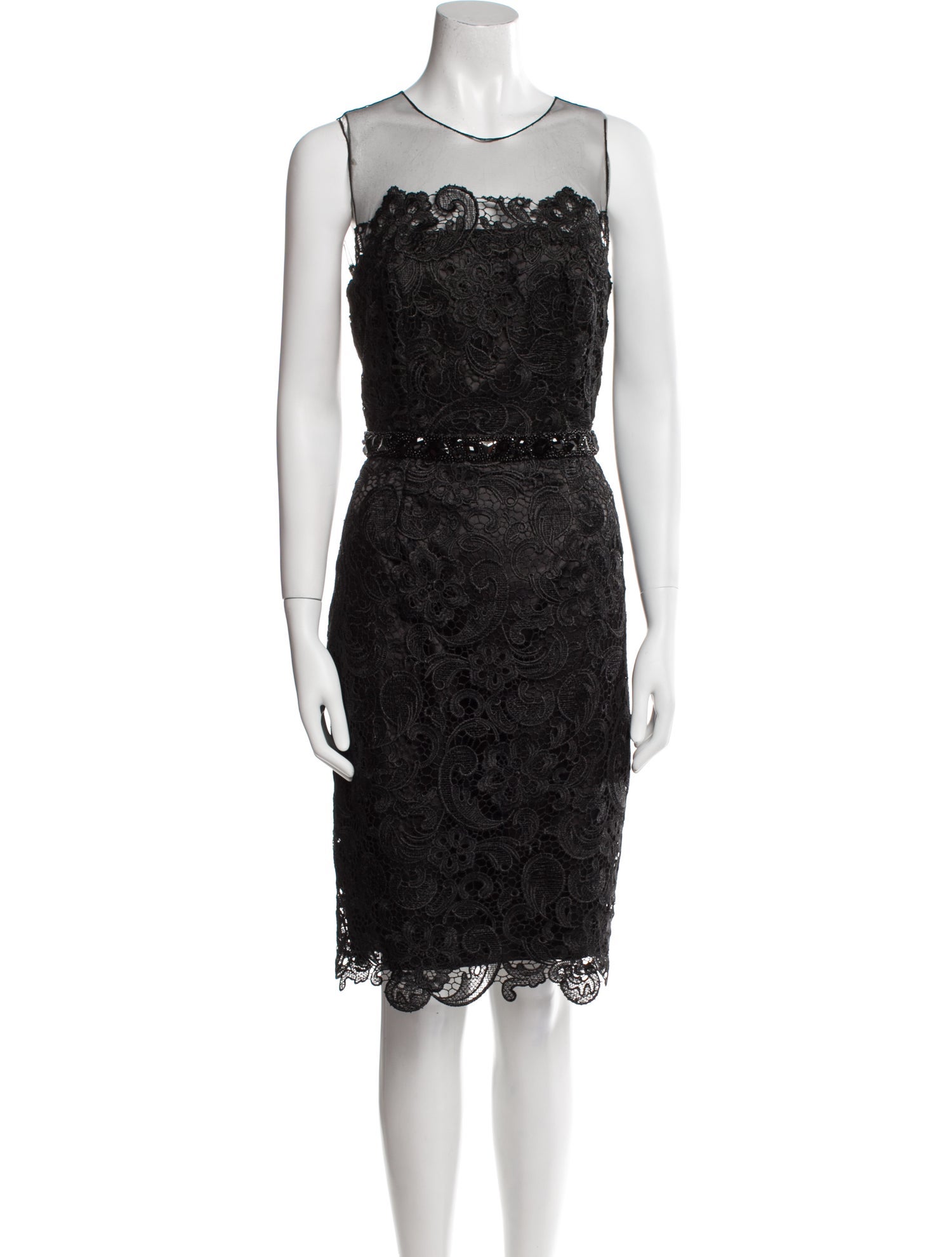 Mikael Aghal Crew Neck Knee-Length Dress