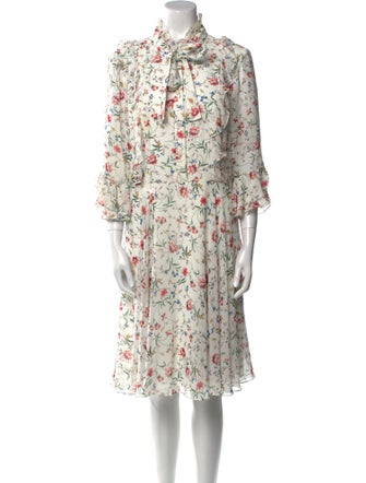 Mikael Aghal Floral Print Knee-Length Dress