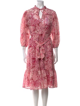 Mikael Aghal Printed Knee-Length Dress