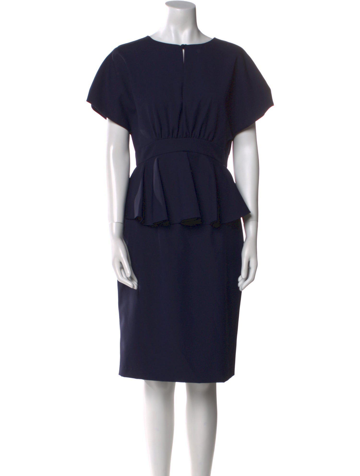 Mikael Aghal Bateau Neckline Knee-Length Dress