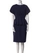 Mikael Aghal Bateau Neckline Knee-Length Dress
