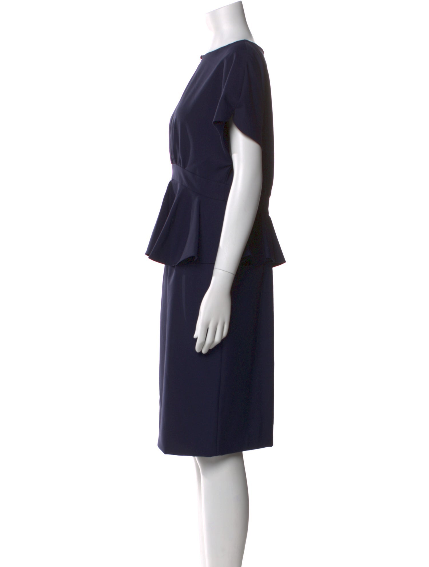 Mikael Aghal Bateau Neckline Knee-Length Dress