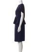 Mikael Aghal Bateau Neckline Knee-Length Dress