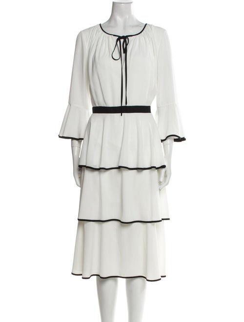 Mikael Aghal Scoop Neck Midi Length Dress