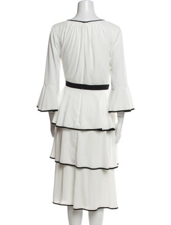 Mikael Aghal Scoop Neck Midi Length Dress