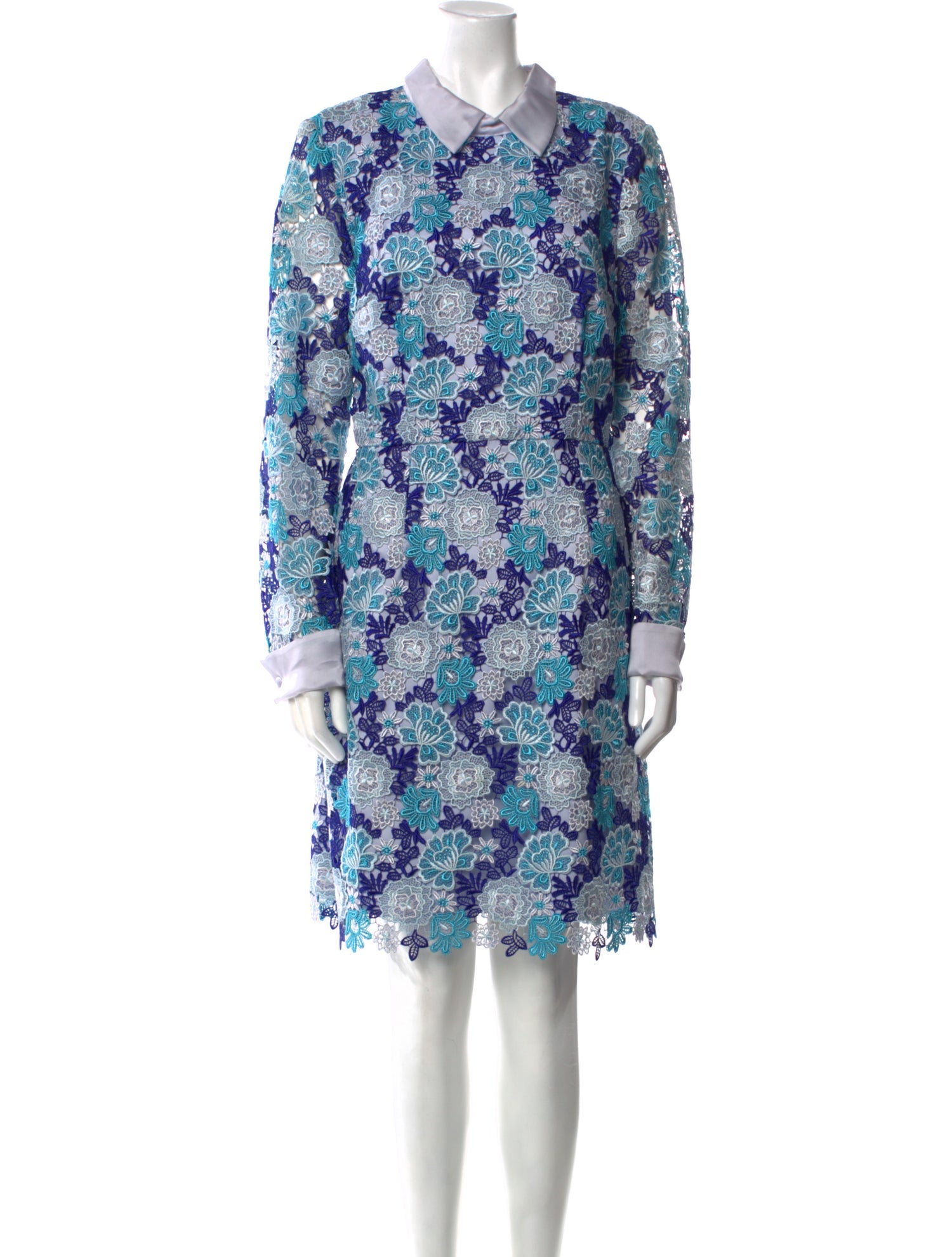 Mikael Aghal Lace Pattern Knee-Length Dress