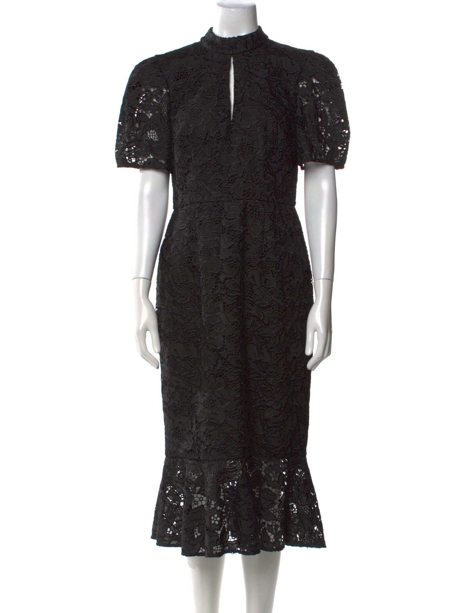 Mikael Aghal Lace Pattern Midi Length Dress