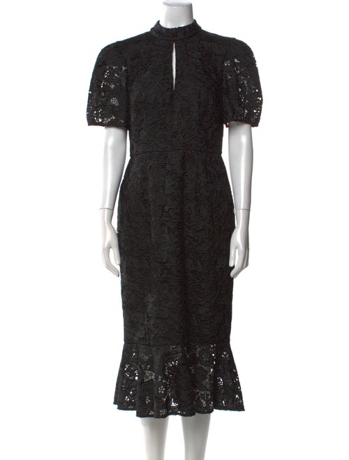 Mikael Aghal Lace Pattern Midi Length Dress