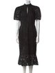 Mikael Aghal Lace Pattern Midi Length Dress