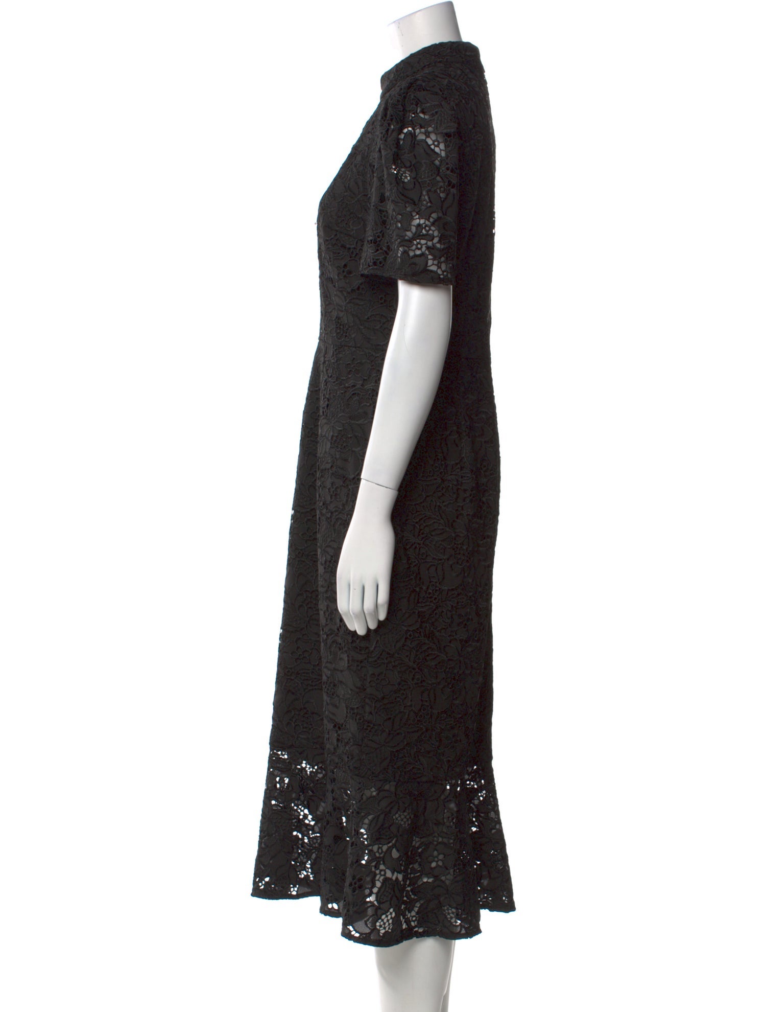 Mikael Aghal Lace Pattern Midi Length Dress