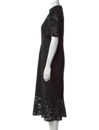 Mikael Aghal Lace Pattern Midi Length Dress