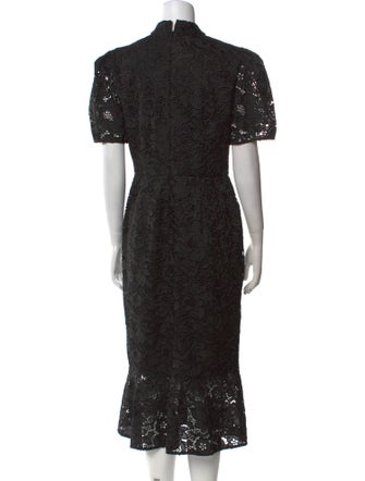 Mikael Aghal Lace Pattern Midi Length Dress