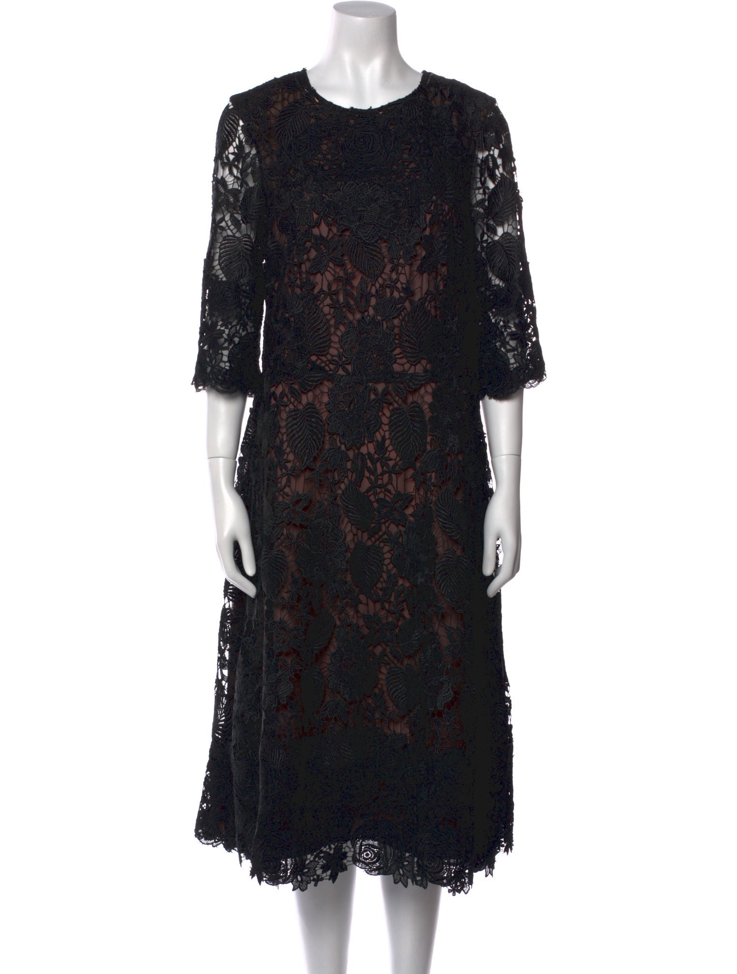 Mikael Aghal Lace Pattern Mini Dress