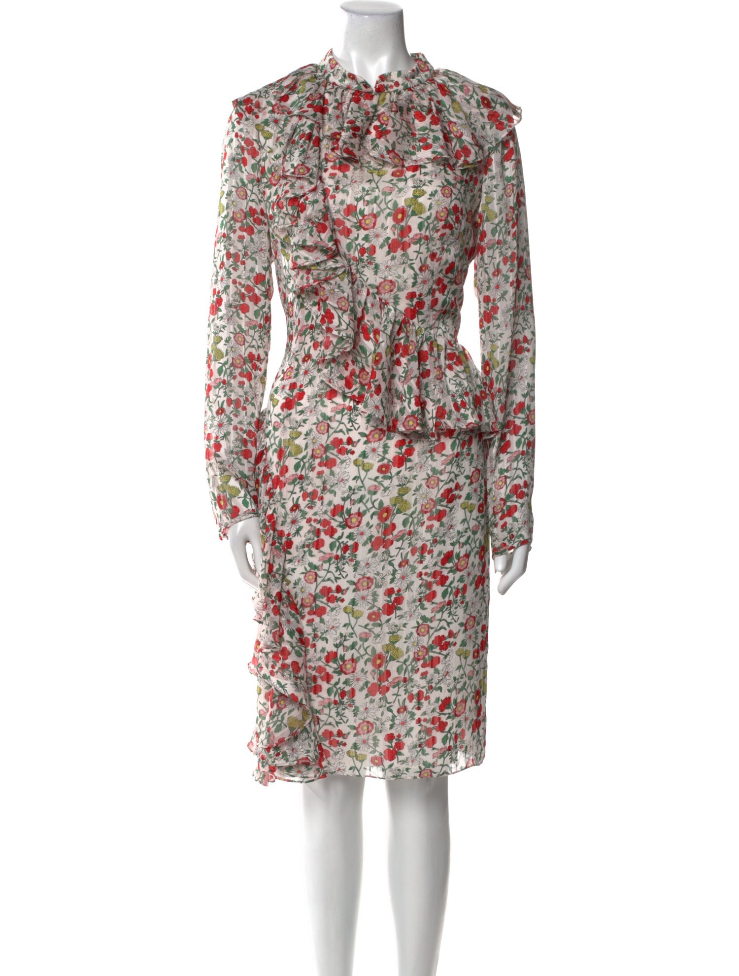 Mikael Aghal Silk Knee-Length Dress