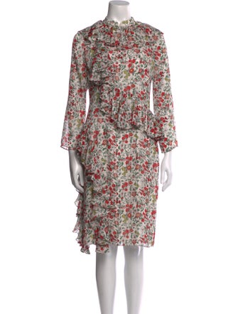 Mikael Aghal Floral Print Knee-Length Dress