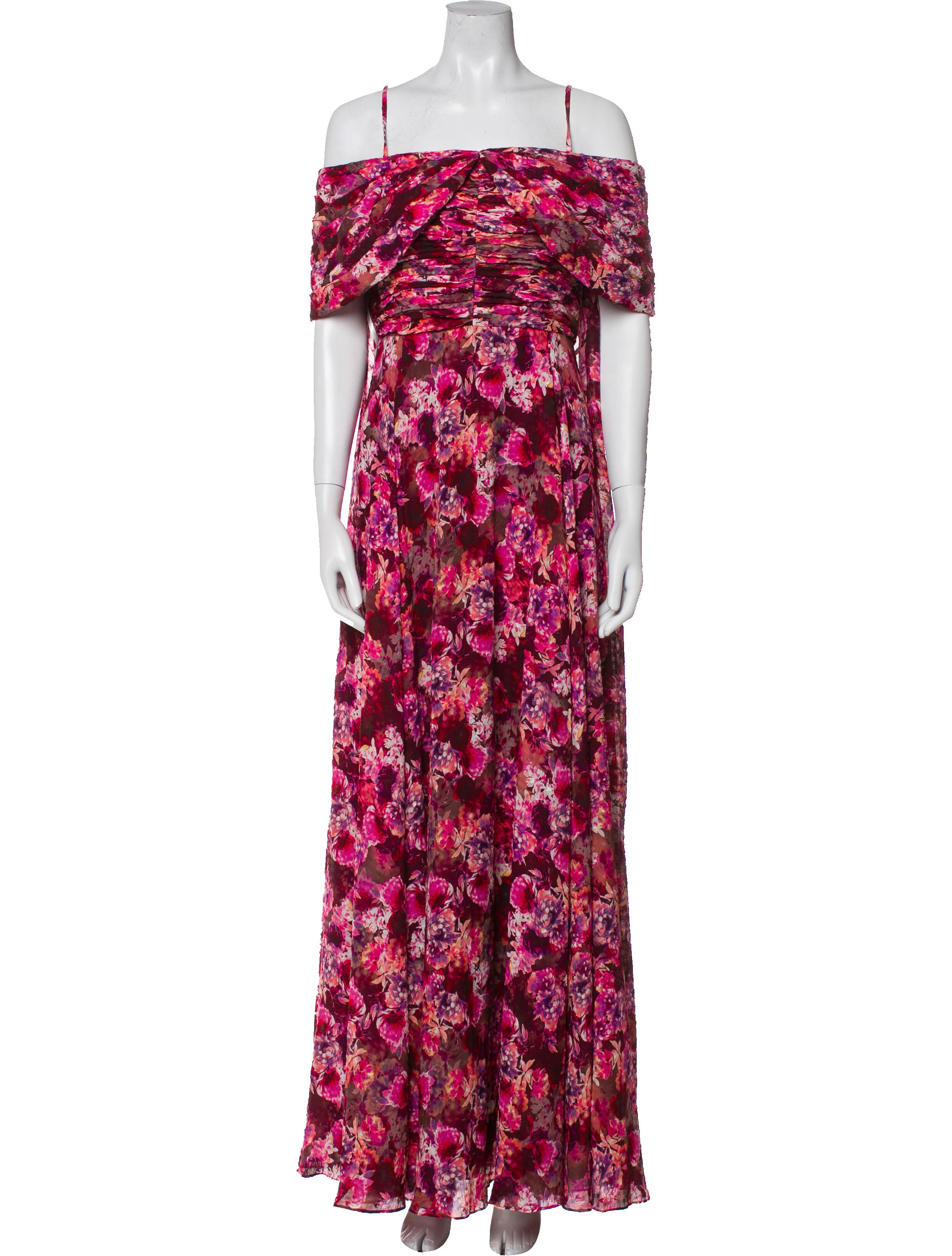 Mikael Aghal Floral Print Long Dress