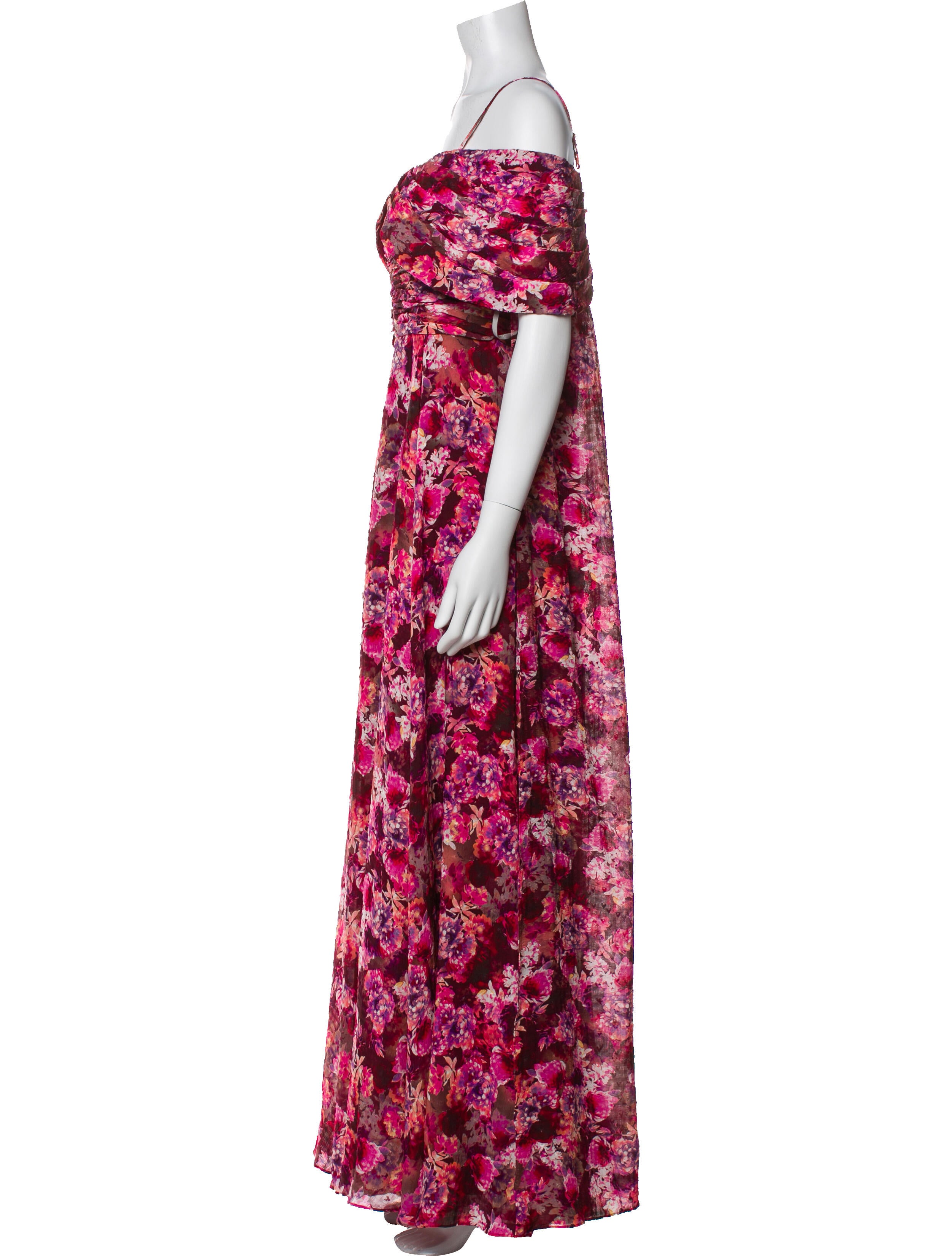 Mikael Aghal Floral Print Long Dress