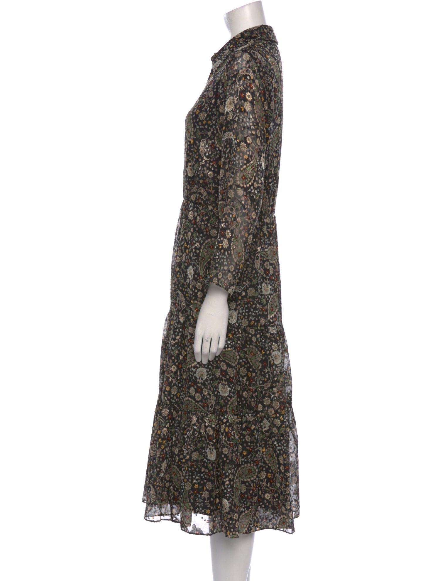Mikael Aghal Floral Print Midi Length Dress
