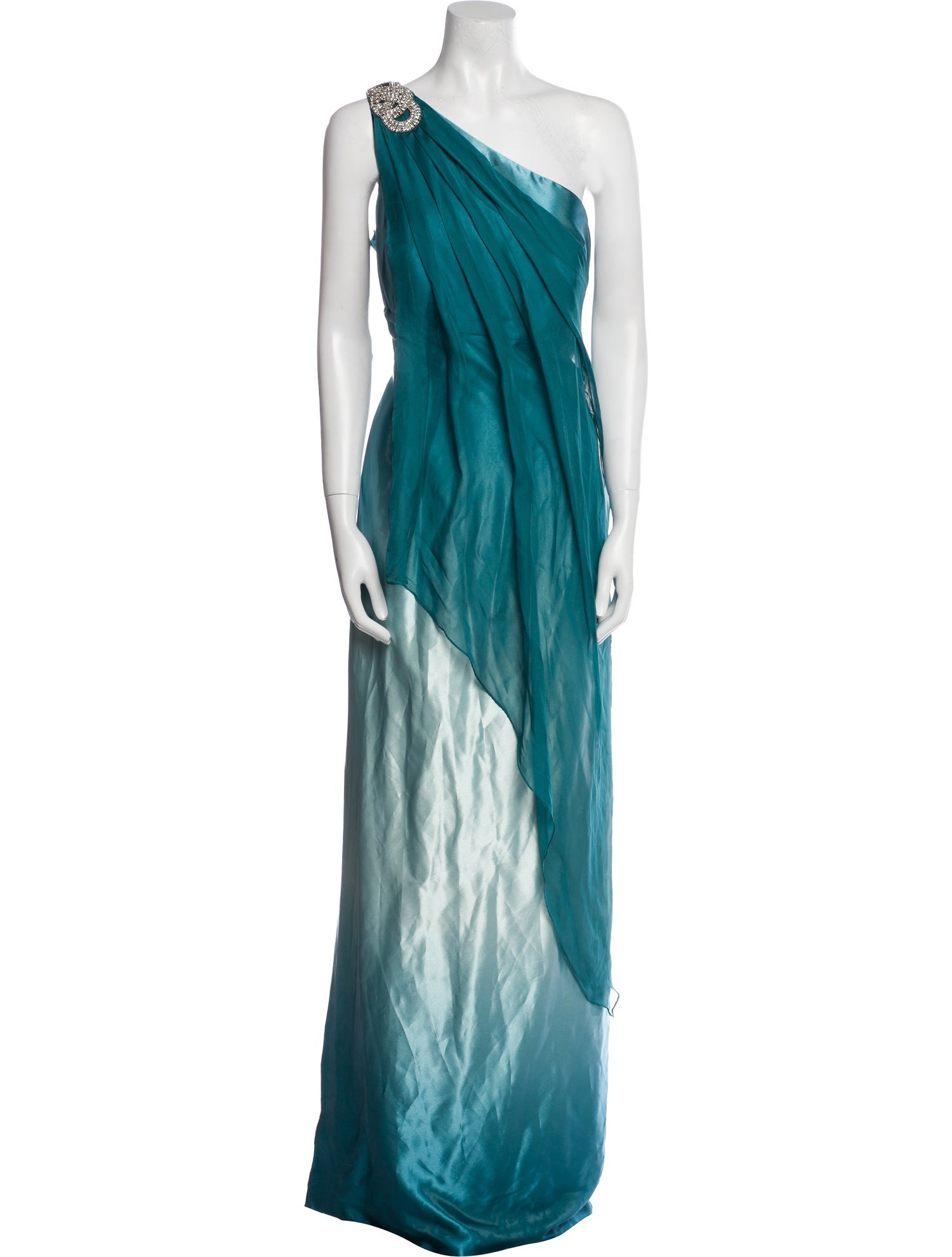 Mikael Aghal One-Shoulder Long Dress