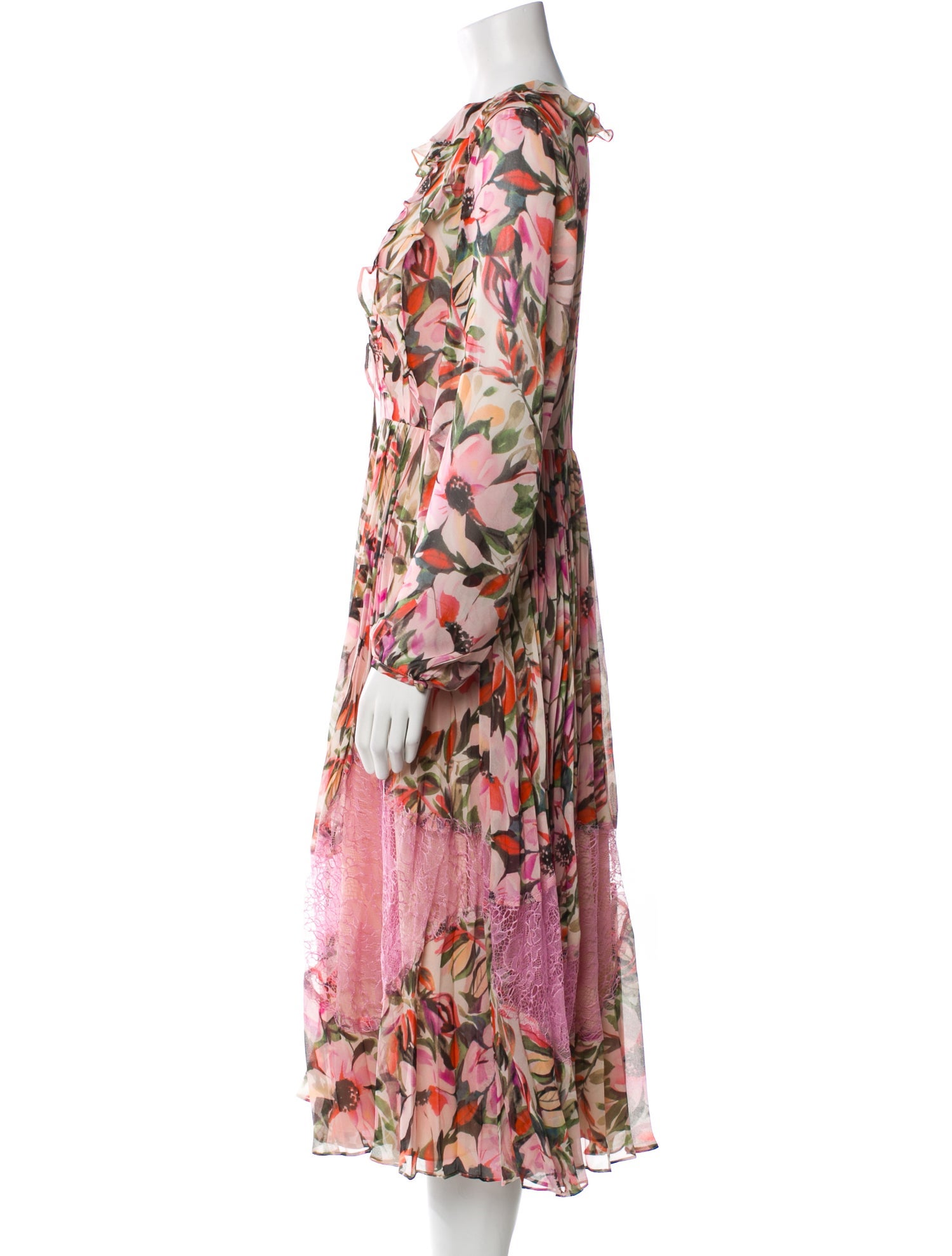 Mikael Aghal Floral Print Long Dress