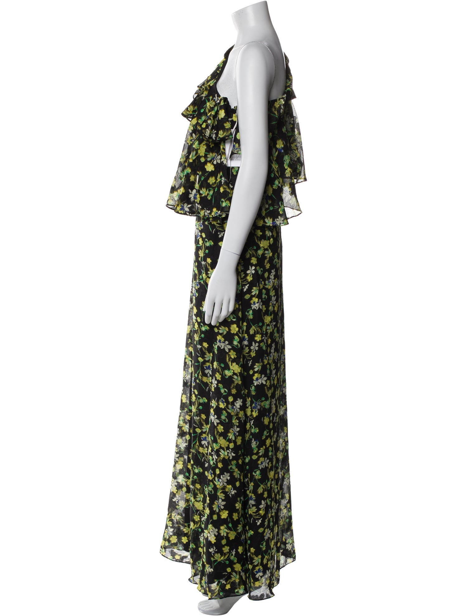 Mikael Aghal Floral Print Long Dress