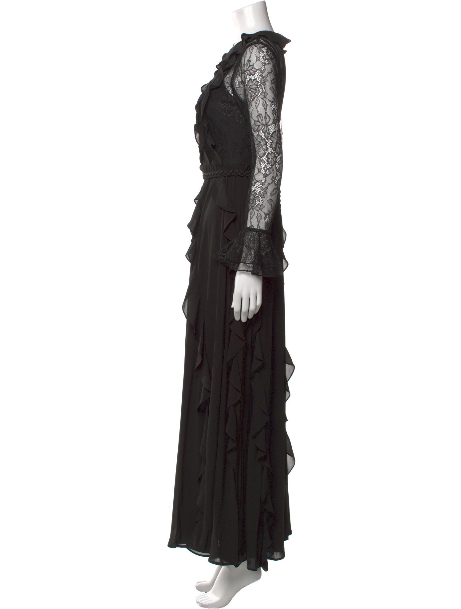 Mikael Aghal Crew Neck Long Dress