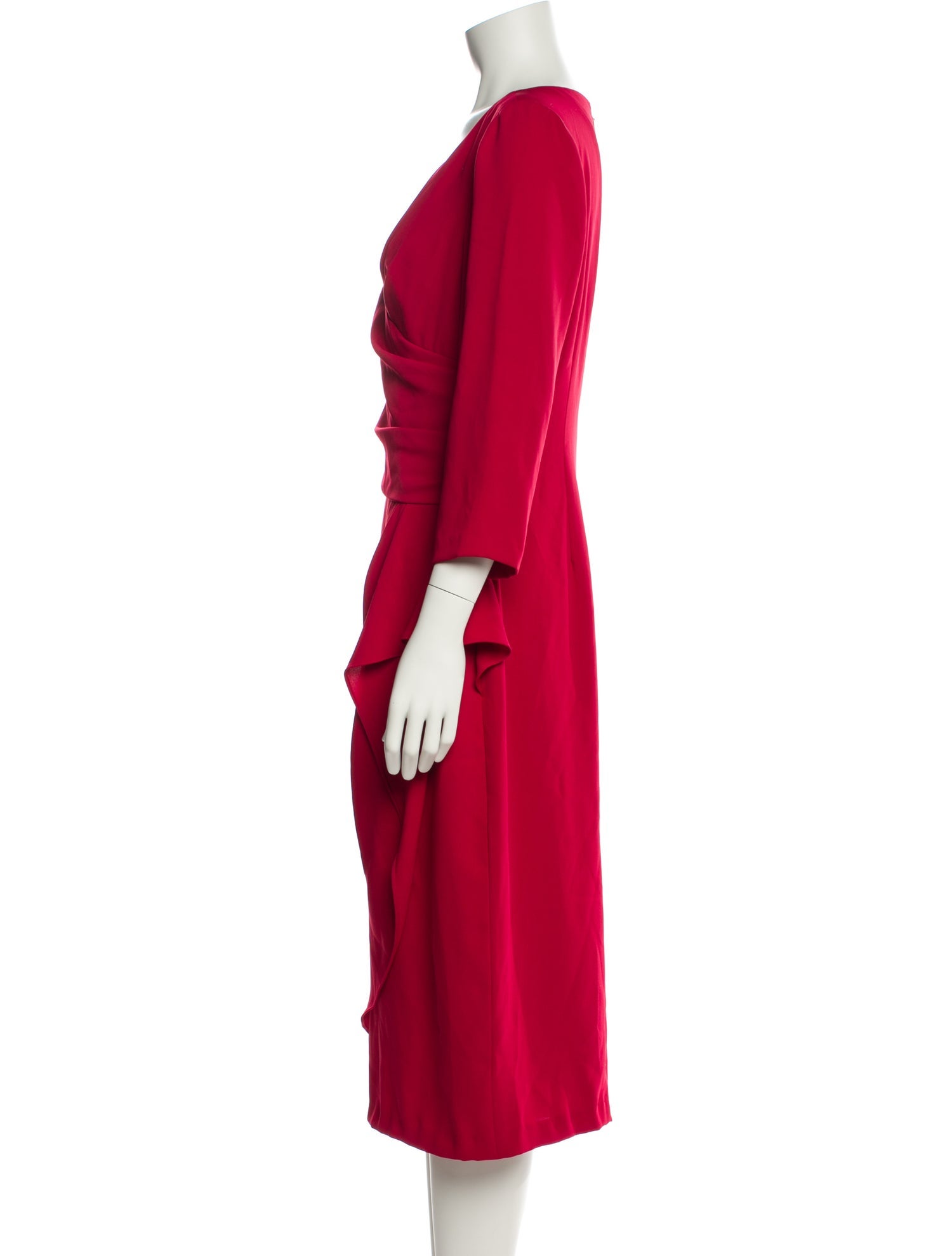 Mikael Aghal Cowl Neck Midi Length Dress