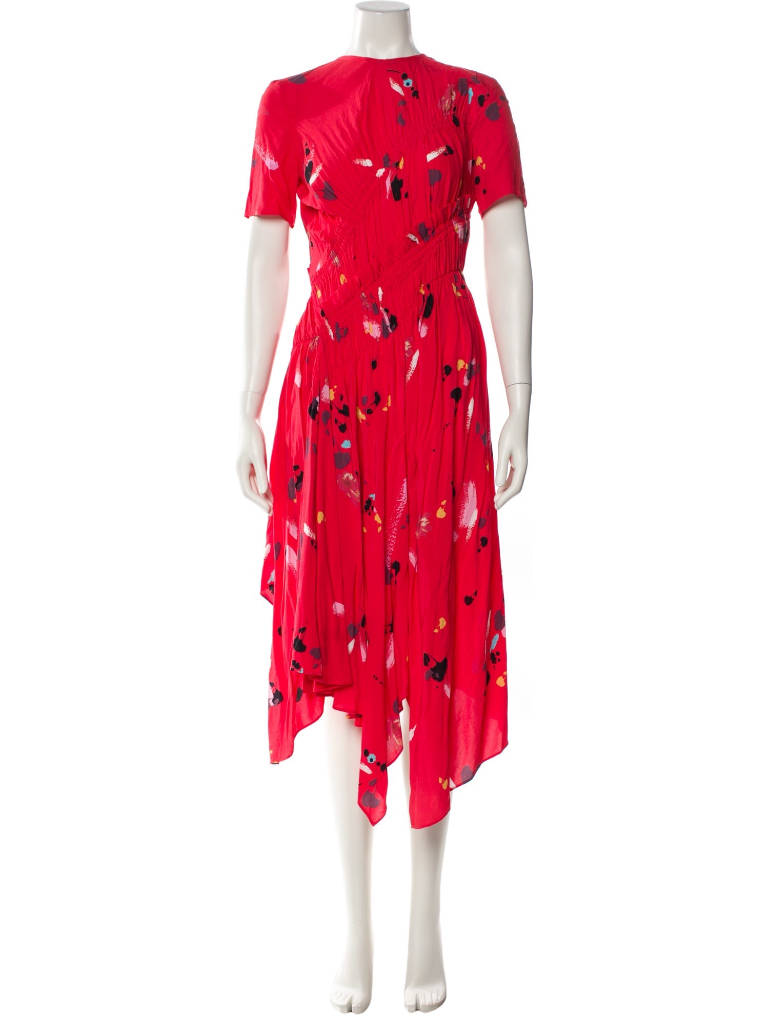 Mikael Aghal Floral Print Midi Length Dress