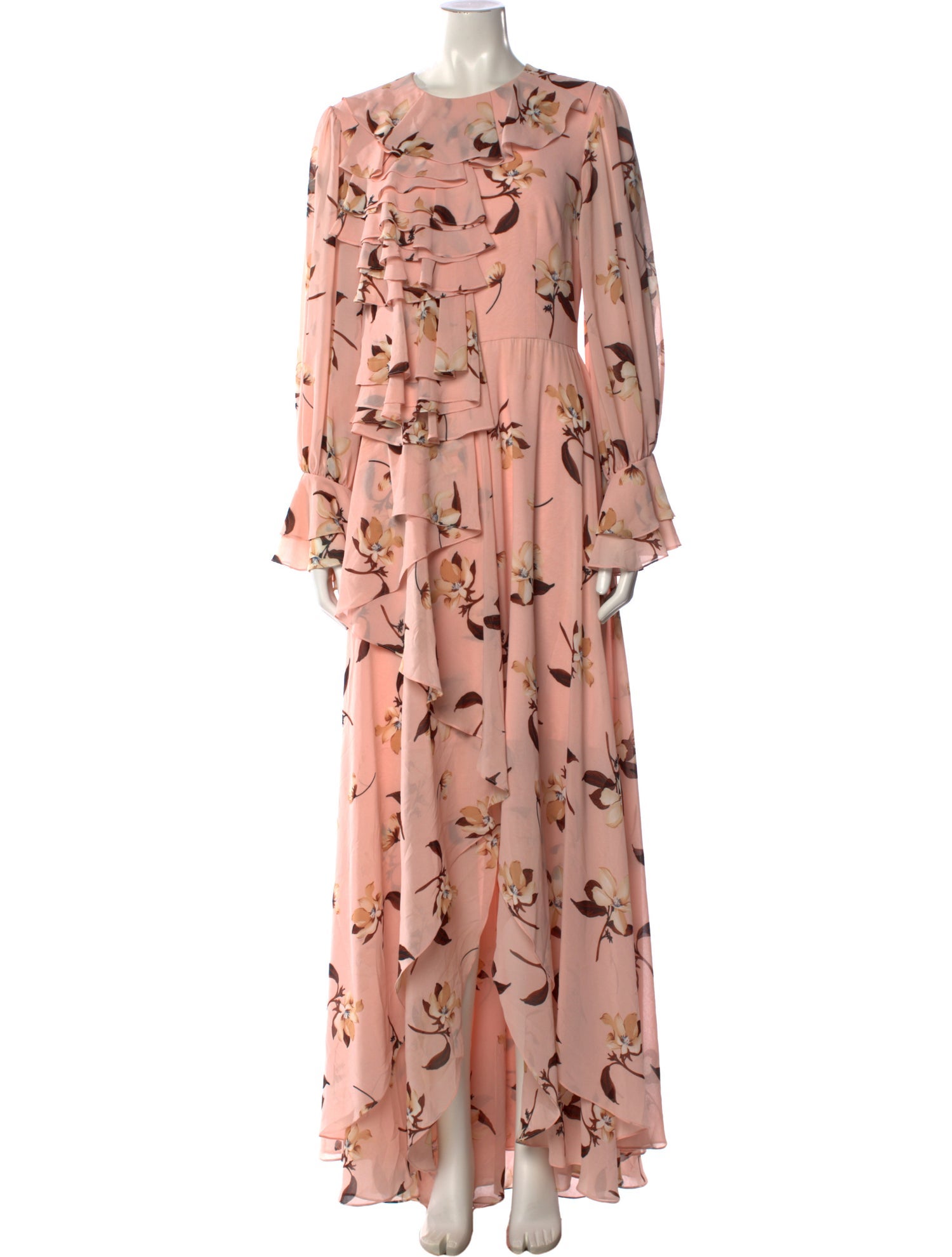 Mikael Aghal Floral Print Long Dress