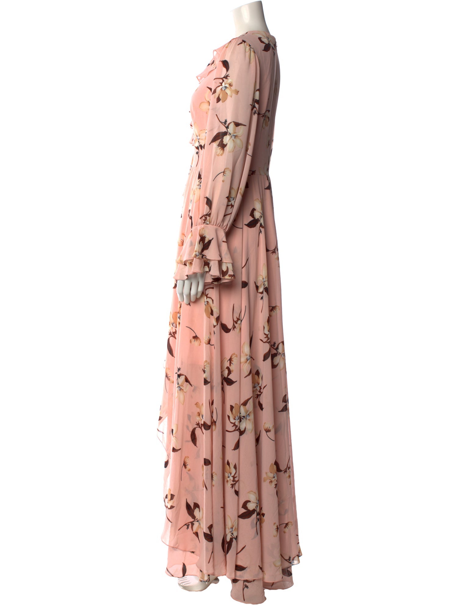 Mikael Aghal Floral Print Long Dress