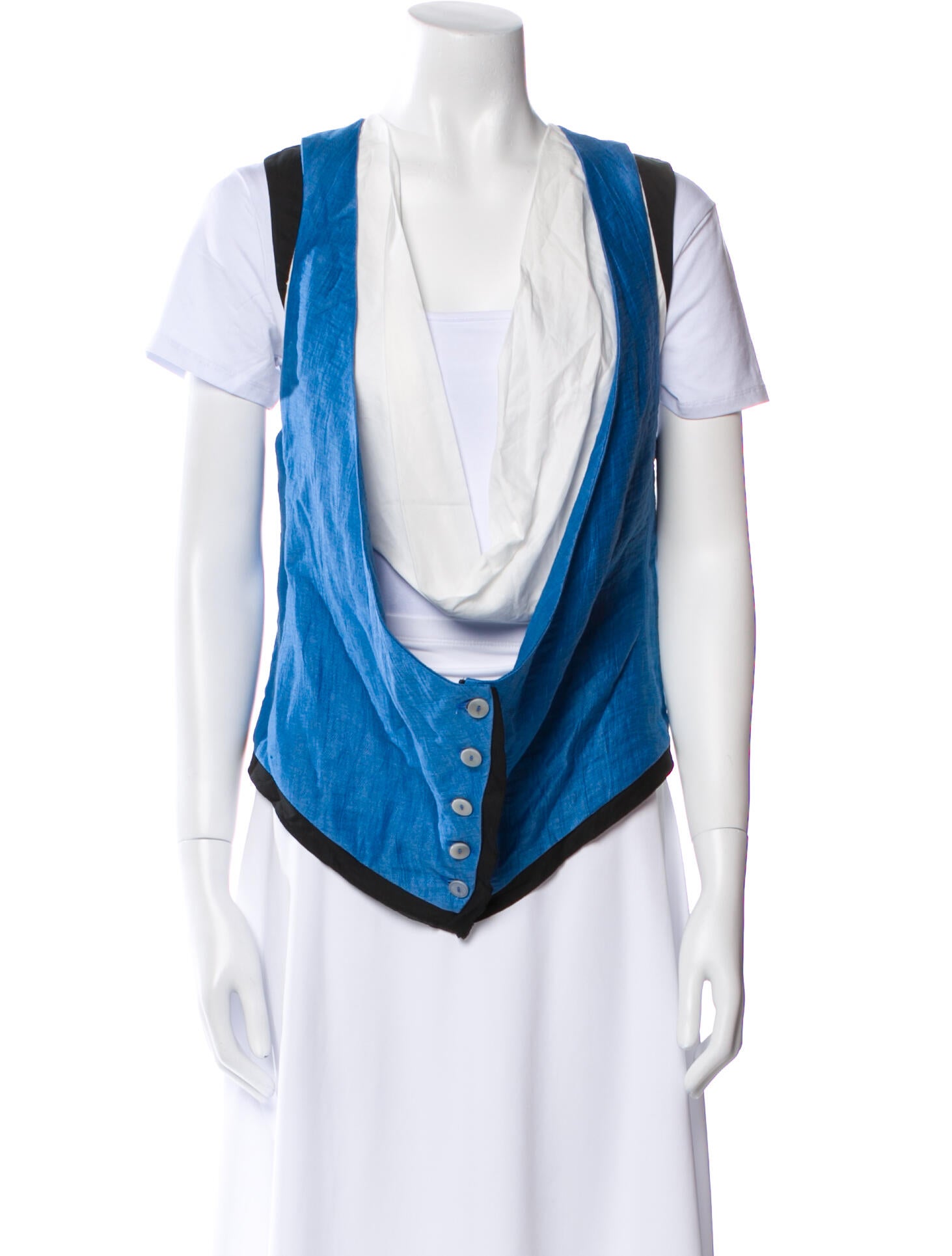 Malloni Linen Colorblock Pattern Vest w/ Tags