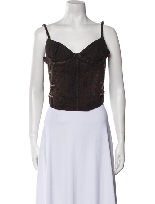 Miaou V-Neck Sleeveless Crop Top